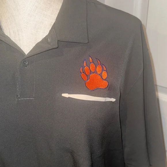 Men’s Nike Dri-fit dark gray Polo Shirt with CLEMSON TIGERS. Sz XL - Picture 3 of 6